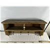 Image 1 : Wood Wall Shelf and Rustic Storage Bin with Hooks
