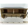 Image 3 : Wood Wall Shelf and Rustic Storage Bin with Hooks