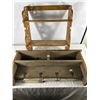Image 7 : Wood Wall Shelf and Rustic Storage Bin with Hooks