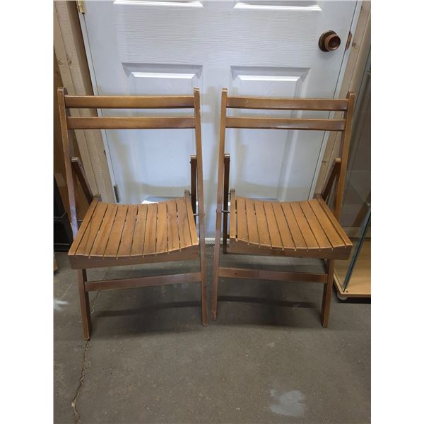Pair of Wooden Folding Chairs