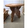 Image 2 : Carved Wooden Side Table and Wooden Magazine Rack