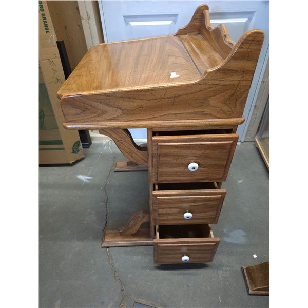 Wooden Writing Desk with Three Drawers