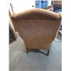 Image 2 : Upholstered Wingback Armchair with Patterned Fabric