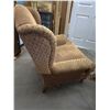 Image 3 : Upholstered Wingback Armchair with Patterned Fabric