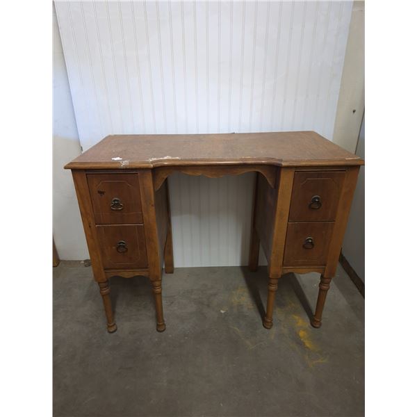 Vintage Wooden Writing Desk with Four Drawers