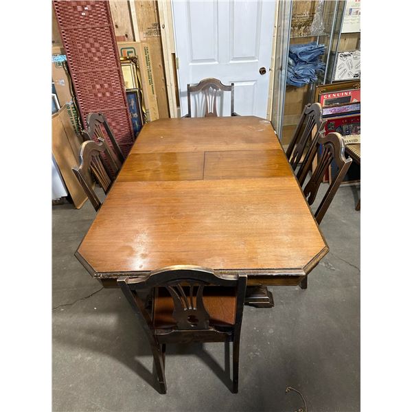 Wooden Dining Table with 6 Chairs