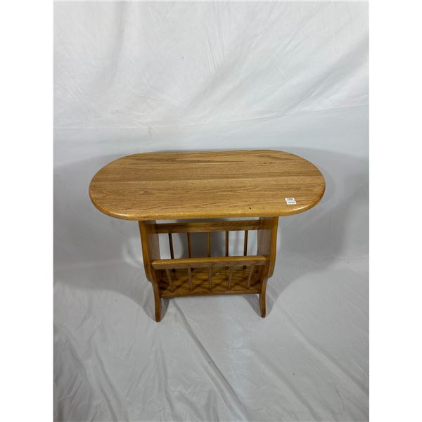 Oak Magazine Rack End Table