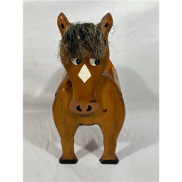 Carved Wooden Pig Stool