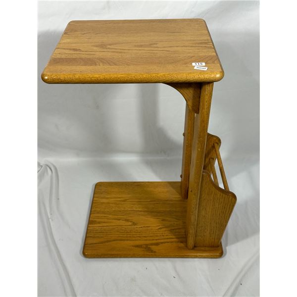 Oak Magazine Rack Side Table