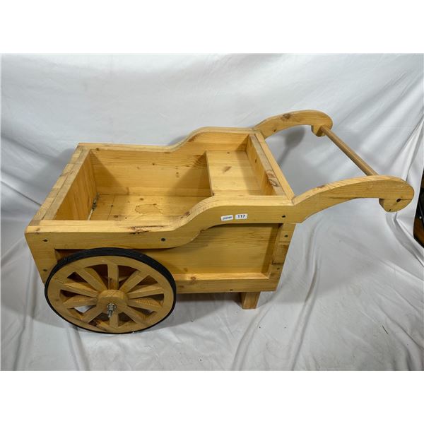 Wooden Garden Cart with Wheels
