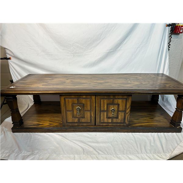 Large Oak Coffee Table with Storage