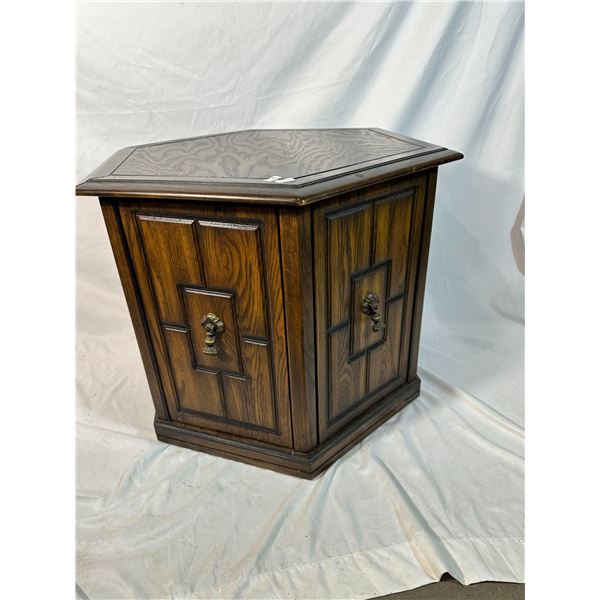 Oak Pedestal Storage Cabinet