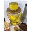 Image 2 : Mixed Vintage Kitchen and Household Items Including Tin and Enamelware
