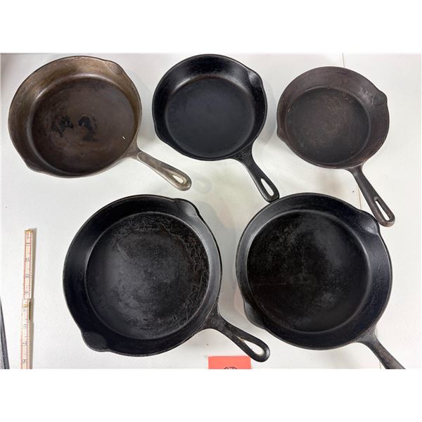 Group of Vintage Cast Iron Skillets