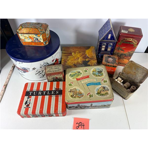 Group of Vintage Decorative Tins and Boxes