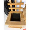 Image 3 : Wooden Storage Boxes with Lattice Backs and Camera Bag