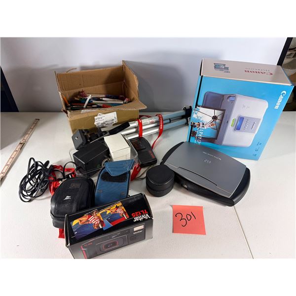 Camera Photo Equipment Assortment (Canon Selphy, Tripod, etc.)