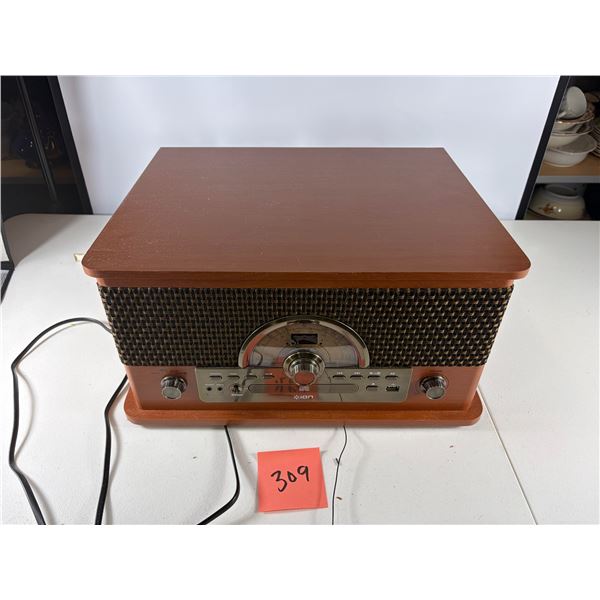 ION Vintage-Style Turntable/Radio Music Center