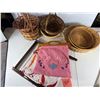 Image 1 : Assorted Woven Baskets and Decorative Bag