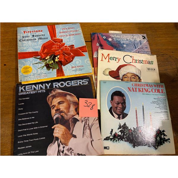 Large Box Lot of Vinyl Records with Christmas and Country Albums