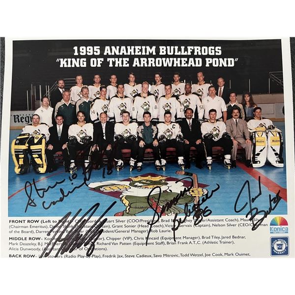 1995 Anaheim Bullfrogs signed team photo
