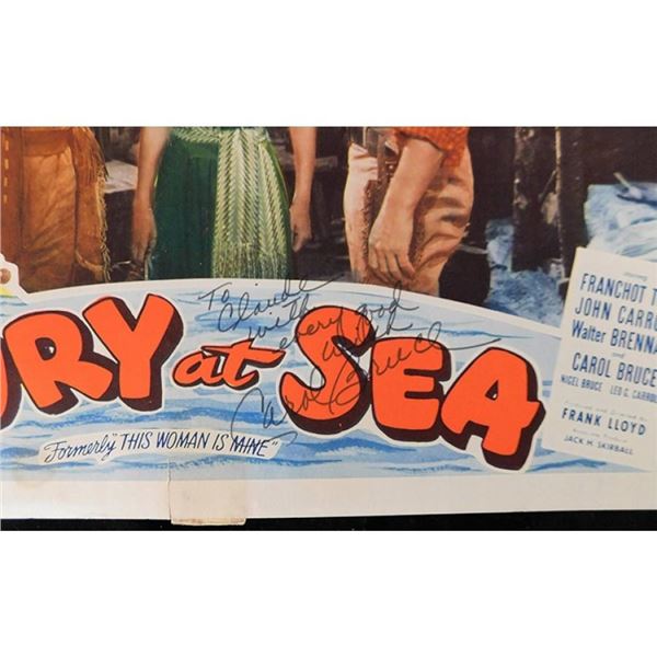 Carol Bruce Fury at Sea signed lobby card. JSA Authenticated