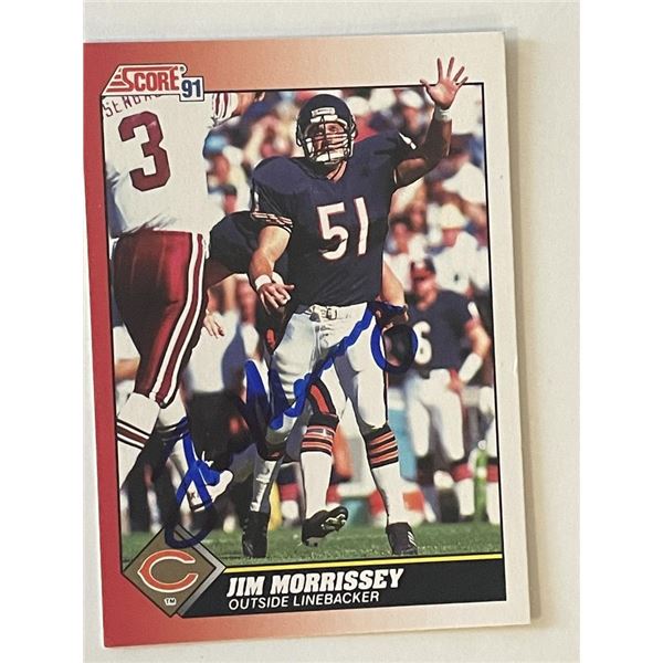 Chicago Bears Jim Morrissey 1991 Score #207 signed trading card
