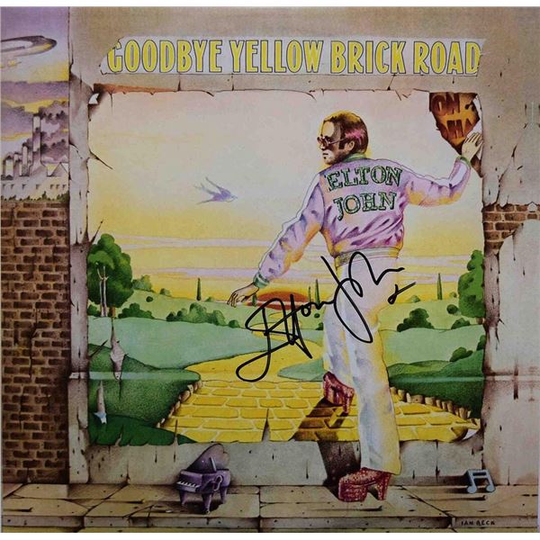 Elton John signed Goodbye Yellow Brick Road album