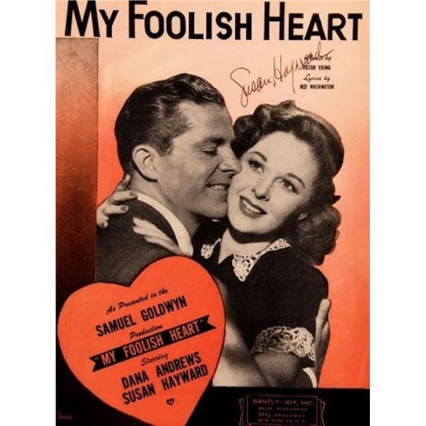 Susan Hayward signed sheet music