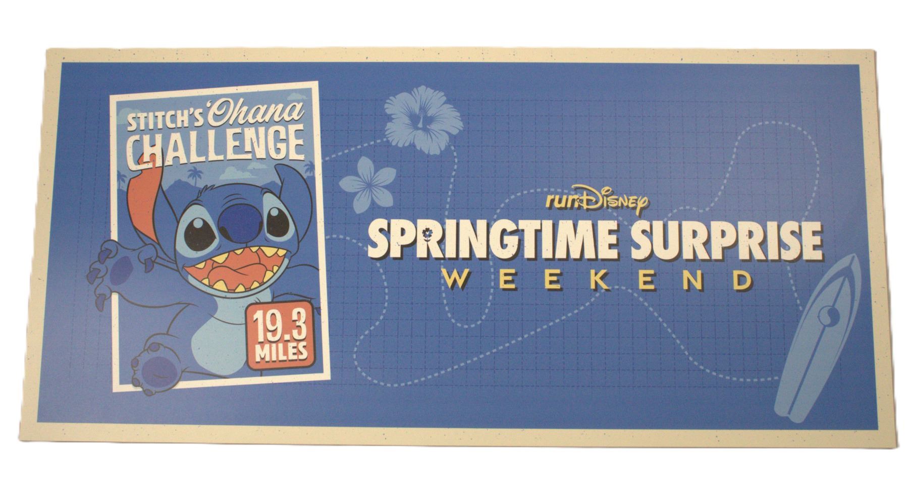 A 2024 runDisney Springtime Surprise Weekend Challenge Event Sign.