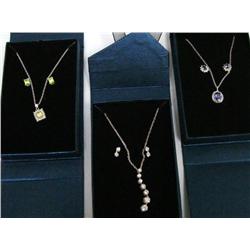 3 Sets Silver Necklace & Earrings