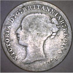1877 Great Britian 3 Pence Good