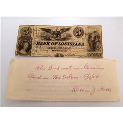 Authentic Confederate Banknote and Poem from 1928