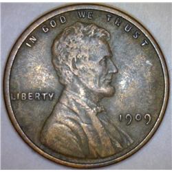 1909 VDB Lincoln Cent Extra Fine - AU