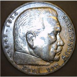 1935 Third Reich Silver 5 Reichsmark Uncirculated