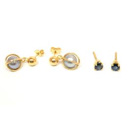 AAA Cashmere Sapphire Earrings & Pearl Earrings