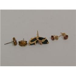 AAA Garnet, Tiger Eye & Onyx Earrings