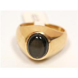 18kt Gold 3ct Black Star Sapphire Ring 22gr
