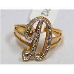 Diamonds Initial "D" Hand Made Ladies Ring