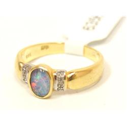 AAA  Australian Opal & Diamonds Hand Made Ring