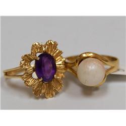 2.00Ctw AAA Amethyst & Pearl Ladies Ring