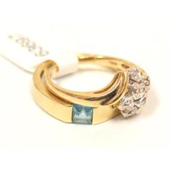 Diamonds Cocktail Ring & Blue Topaz Ring