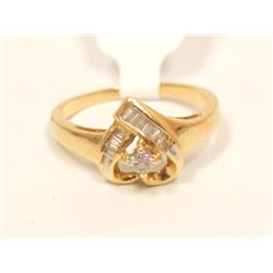 Diamonds Heart Shape Design & Baguettes Ladies Eng