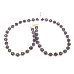 40.00Ctw Amethyst Gold Beads Hand Made Necklace