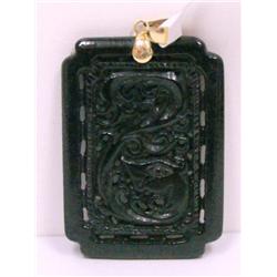 Onyx Hand Carved Chinese Pendant