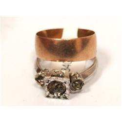 14K Gold Rings - One has no Stones 7gr
