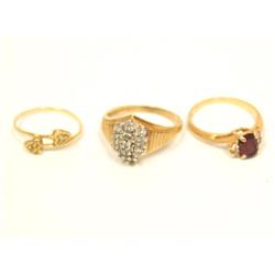 Diamonds Cocktail Ring & Garnet Ladies Ring