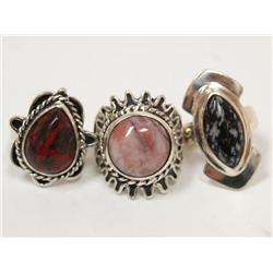 Sterling Ring -Crazy Agate, Breciated Jasper, Snow