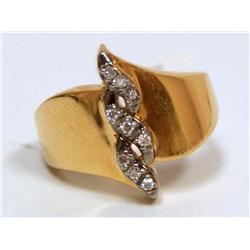 Diamonds Cluster Swirl Top Design Hand Made Ring