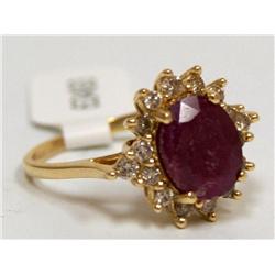 2.00Ctw AAA Burmese Ruby & Diamonds Ladies Ring